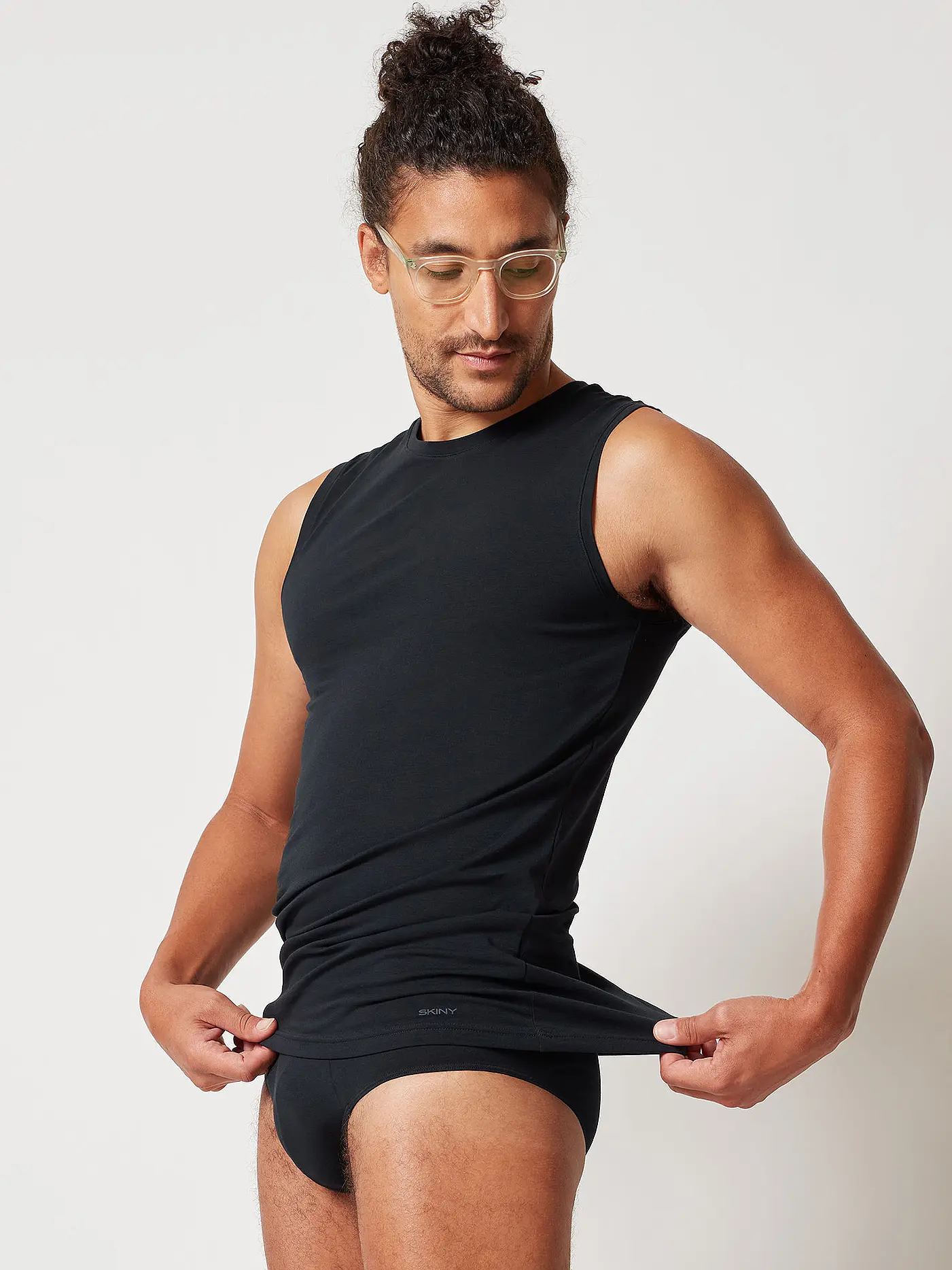 SKINY | Tanktop - Unterhemd  Organic Cotton Deluxe Weiss | schwarz